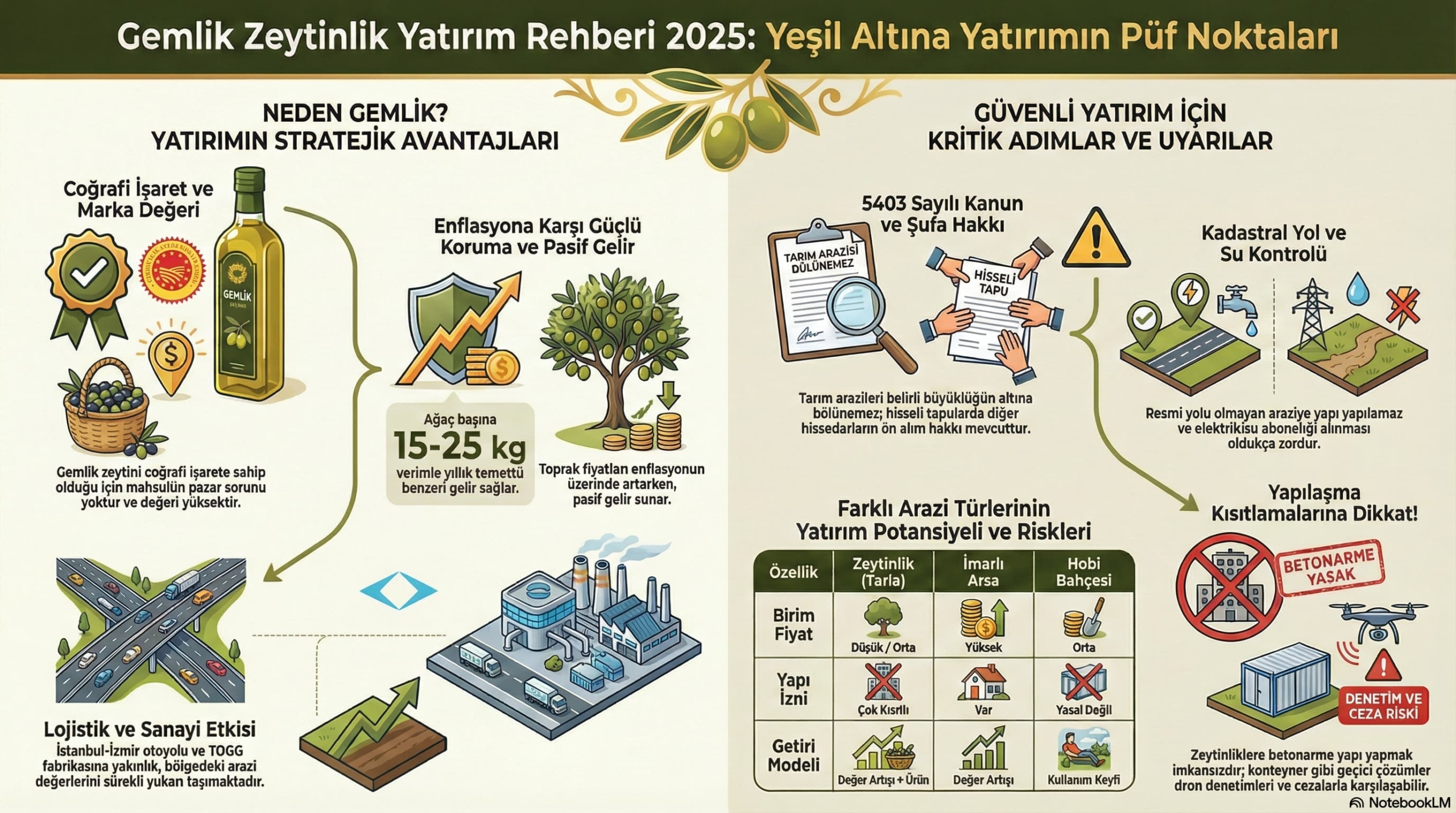 Gemlik'te Satılık Zeytinlik Yatırımı